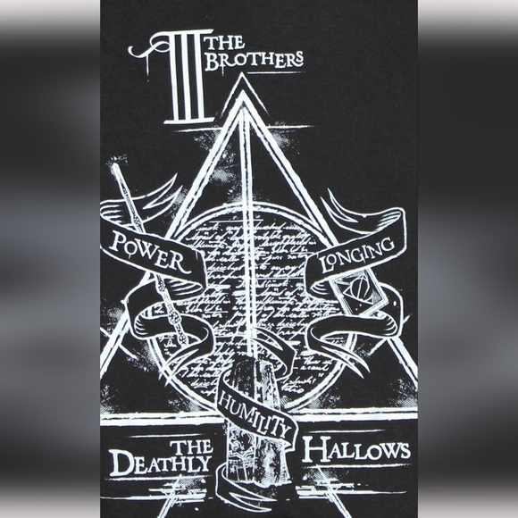 Harry Potter T-Shirt - Three Brothers Deathly Hallows, lace trim. Gray S… - Picture 9 of 9